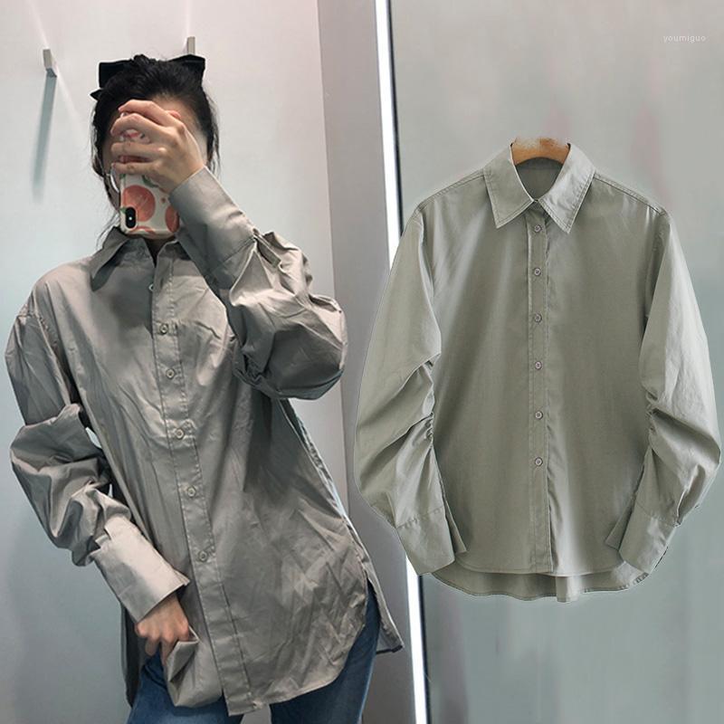 

Autumn Fashion Solid Batwing Long Sleeve Blouse Women Vintage Ruffles Office Lady Shirt Ins Blogger Tops Mujer Femme Women's Blouses &, Army green
