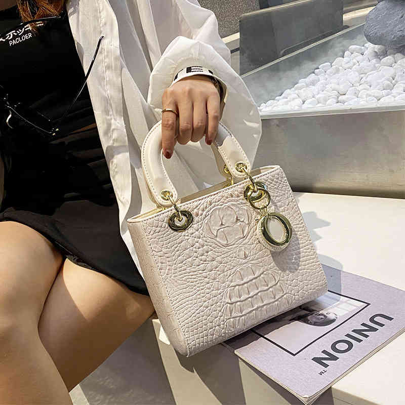 

Women's Fashion Personality Trend Brand Bag Wholesale Imitation Leather 2022 New Pattern Light Luxury One Shoulder Msenger, White