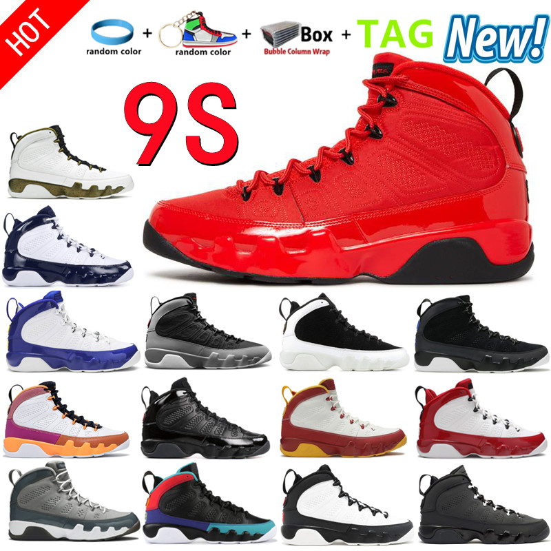 

2022 Top Trend 9S IX Basketball Shoes 9 Cool Particle Grey Bred Patent Chile Red Gym Red Racer UNC University Blue Dark Charcoal Gold Sport Sneakers Trainers, Box