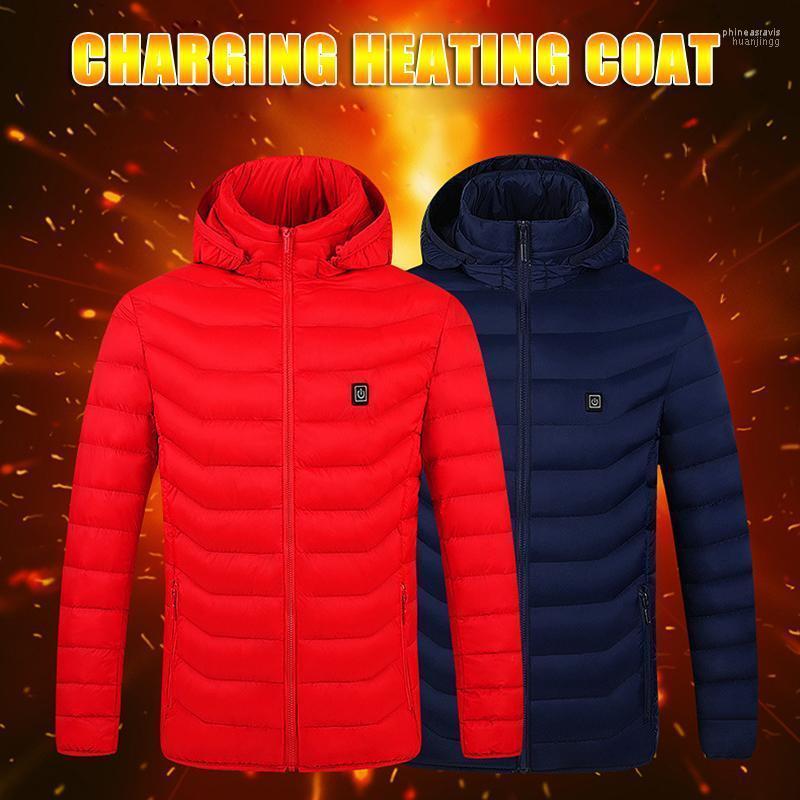 

Men' Down & Parkas Men Electric Heated Jackets Cotton Outdoor Coat USB Heating Hooded Winter Warm J55 Phin22, Red second district