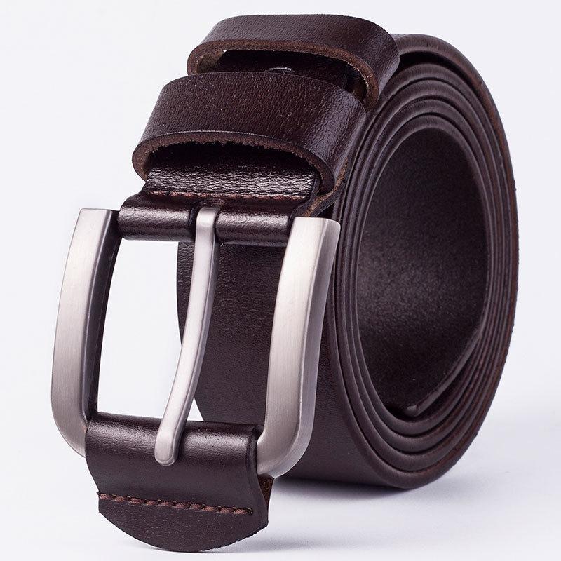 

Belts High Quality Men Genuine Leather Luxury Design Alloy Metal Pin Buckle Belt Fashion Classice Vintage Jeans WaistbandBelts, Black