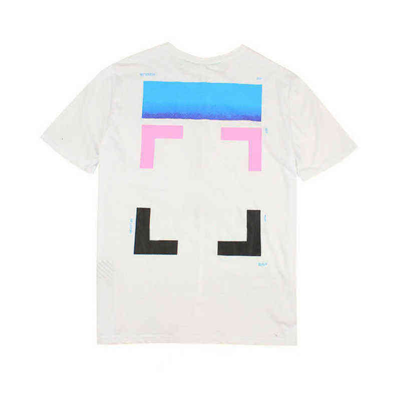 

Men's T-shirts Off Mens Classic Designer Fashion t Brand Cotton Luxury Tees Back Rainbow Gradient Arrow x Summer Women White
