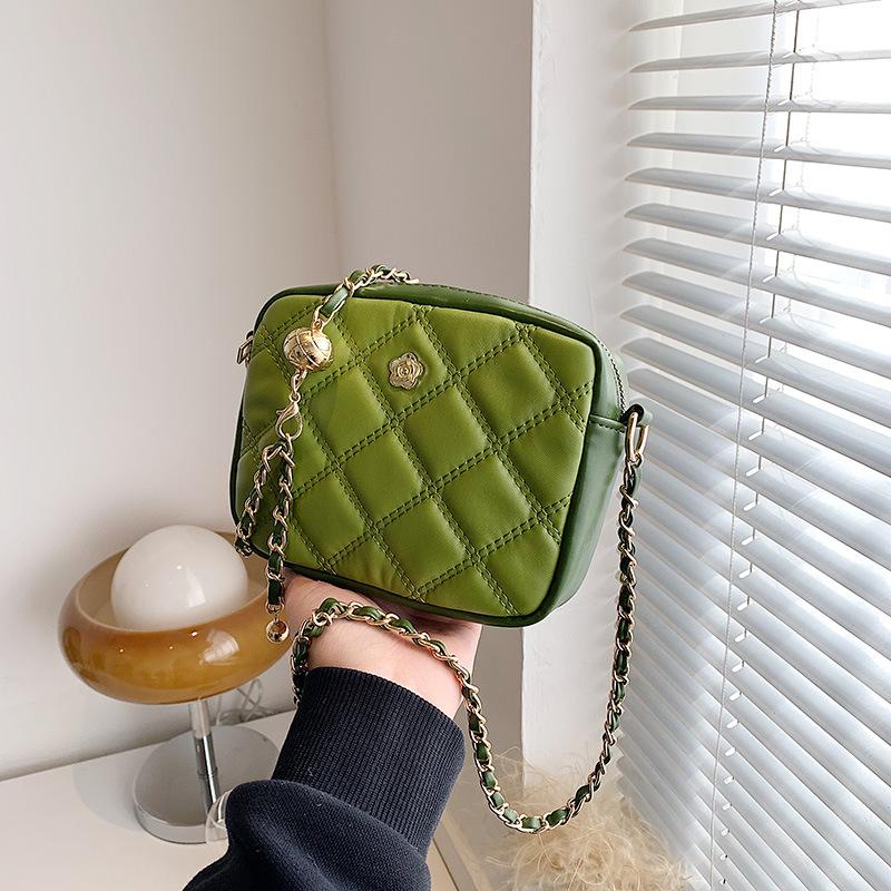 

Shoulder Bags Small Bag Women's 2022 Summer Trendy Exquisite Design Messenger Rhombus Chain Fashion Square BagShoulder, Black