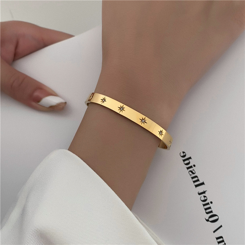 

OL fashion 18K gold stainless steel bangle bracelets for women star designer luxury bracelet jewelry