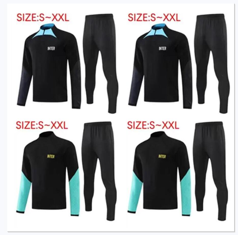 

22 23 INTER adult tracksuit LUKAKU soccer training suit set 2022 2023 man ERIKSEN VIDAL BARELLA HAKIMI football jacket jogging kit, Black
