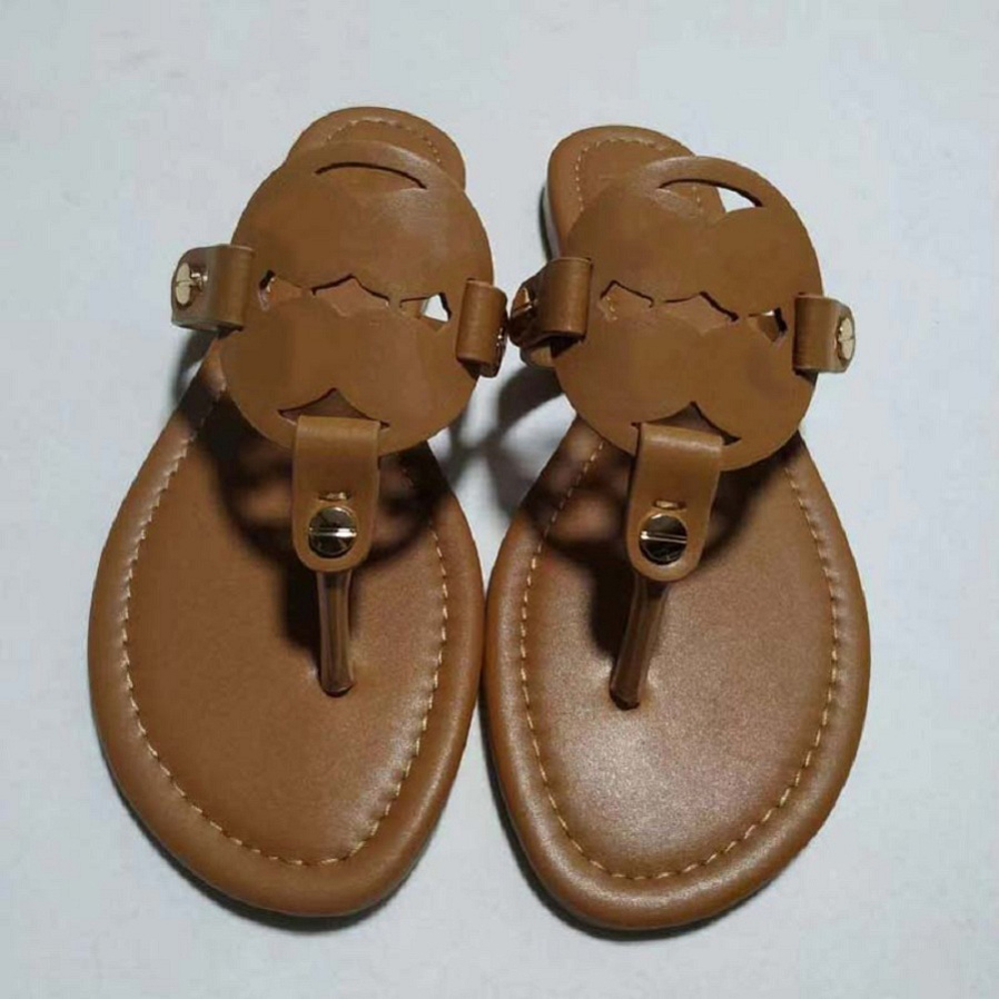 Designer de mode pantoufle Femmes Pantoufles Sandales De Luxe Marque Sandales Fond Épais En Cuir Véritable Flip Flop Flats Slide Casual Chaussure