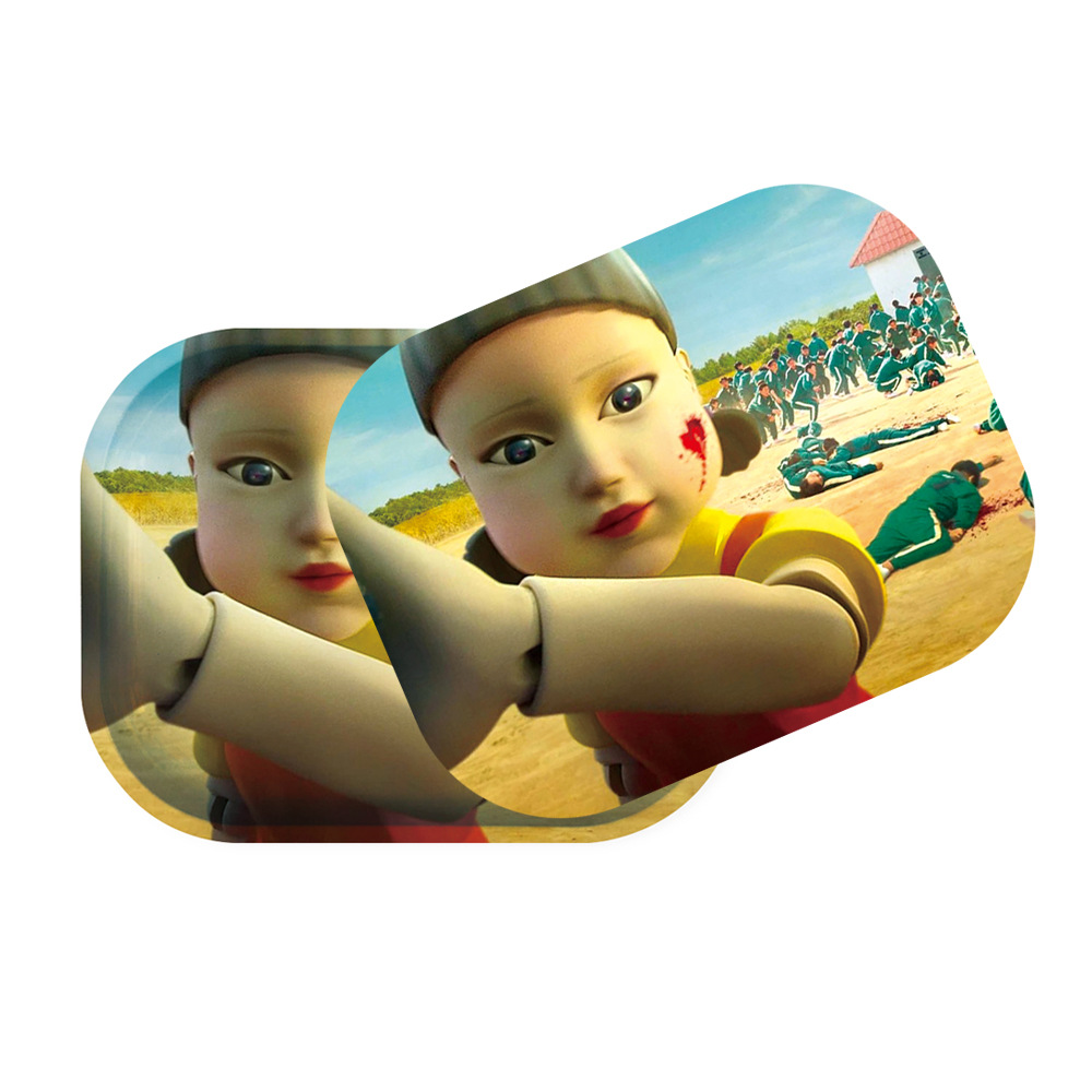 

18*14 smoking Metal Rolling Tray Tobacco Trays Double-sided Printing Smoking Hand Cigarette Paper RollerSmoking Dry Herb Storage Plate Magnetic