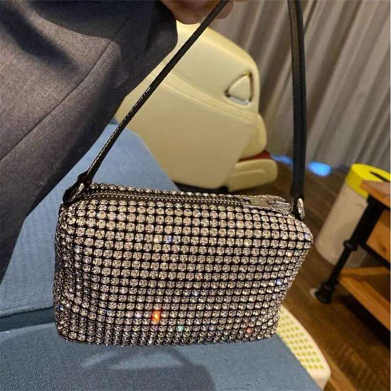 

Shimmer Glitter Shoulder Bags Luxurys Designers High Quality Designer totes Women Rhinestone Diamante Flap Handbags Metallic Chain Crossbody Soho Bag Axillary, No bags
