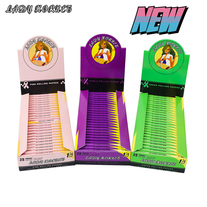 LADY HORNET 3 colours Rolling Papre Smoking Accessories 78MM Roll Paper Display Box Packaging 25 Volumes In A Box Rolling Papre pipe-image-793461519