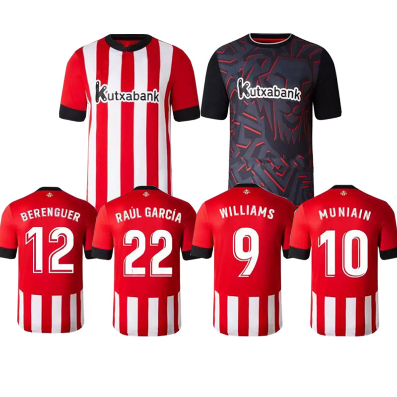 

Bilbao WILLIAMS Soccer Jerseys Athletic I.MARTINEZ RAUL GARCIA VILLALIBRE football jersey YURI B. MUNIAIN YERAY shirts adult man and kids kit Camiseta de leones 22/23, Adult shirt