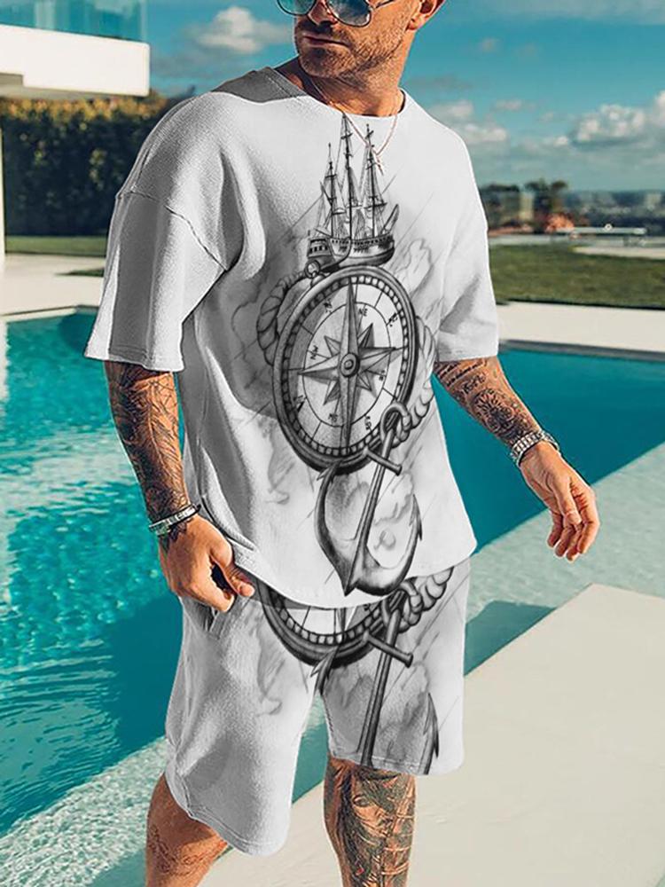 

Men's Tracksuits Summer Men's 3D Shirt And Shorts Set Casual Style Print Short Sleeve Zip-Up Comfortable SuitMen's Men'sMen's, Kz-ot81