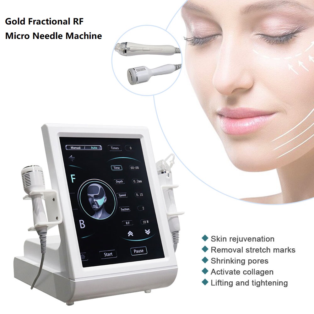 Micro Needle Gold RF Microneedling Beauty Machine Fractional Microneedle Radio Frequency Equipment For Skin Rejuvenation And Wrinkle Remover Neck-image-785124228