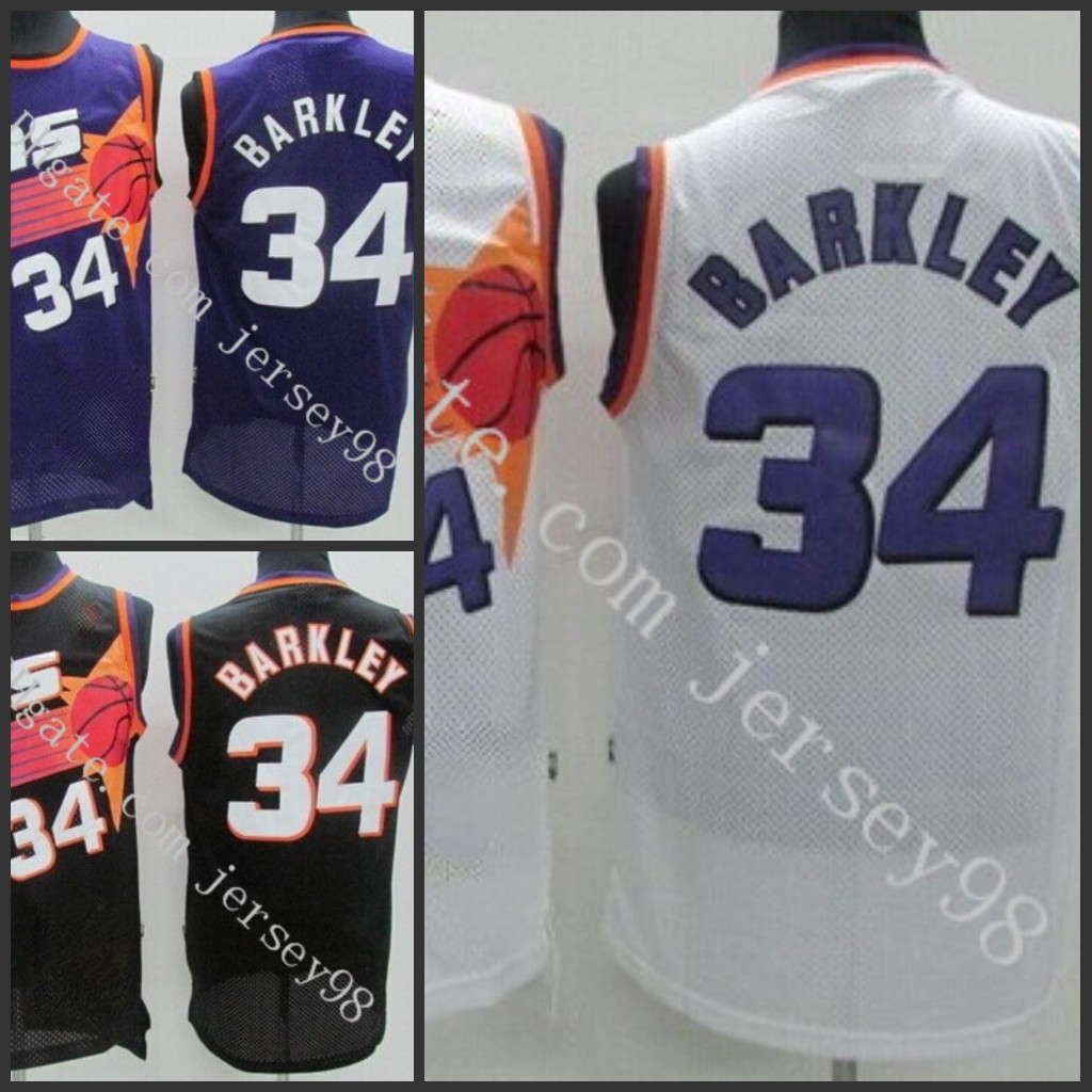 

Phoenix''Suns''men #34''Charles''Barkley retro Basketball''Jersey