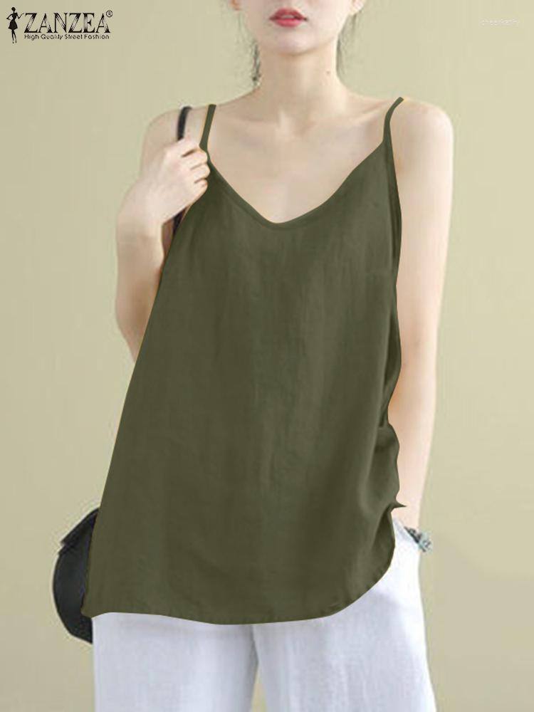 

Women' Blouses & Shirts Fashion Sleeveless O-Neck Strap Basic Tops Women Summer Solid Color Blouse Casual Oversized Holiday Beach Camis Ves, Black