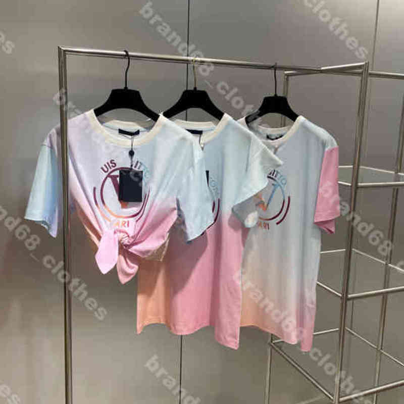 

22ss designer women shirt dresses summer cotton t-shirt 3 piece suit lotus sleeves logo print shirts gradient high end brand women clothes album a1