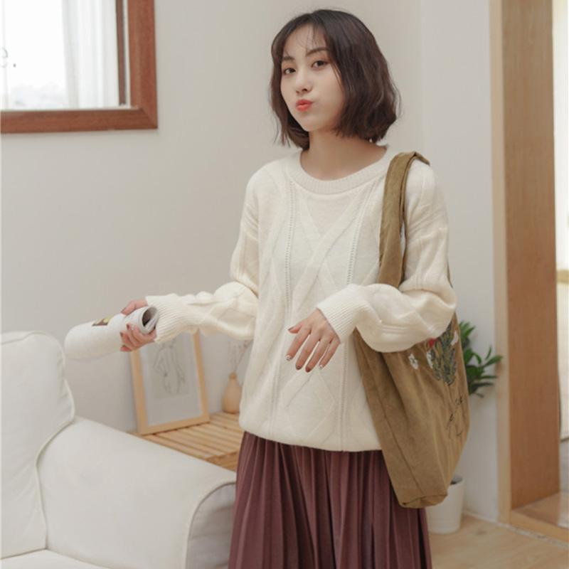 

Evening Bags Women Shoulder Bag Corduroy Embroidery Large Capacity For Mobile Phone Travel, Beige