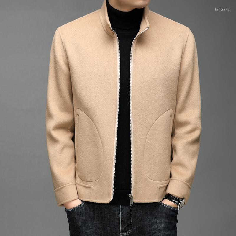 

Men's Wool & Blends 2022 High Quality Autumn Winter Men Casual Coat Thicken Woolen Trench Business Male Solid Classic Overcoat Jackets Tops, Black