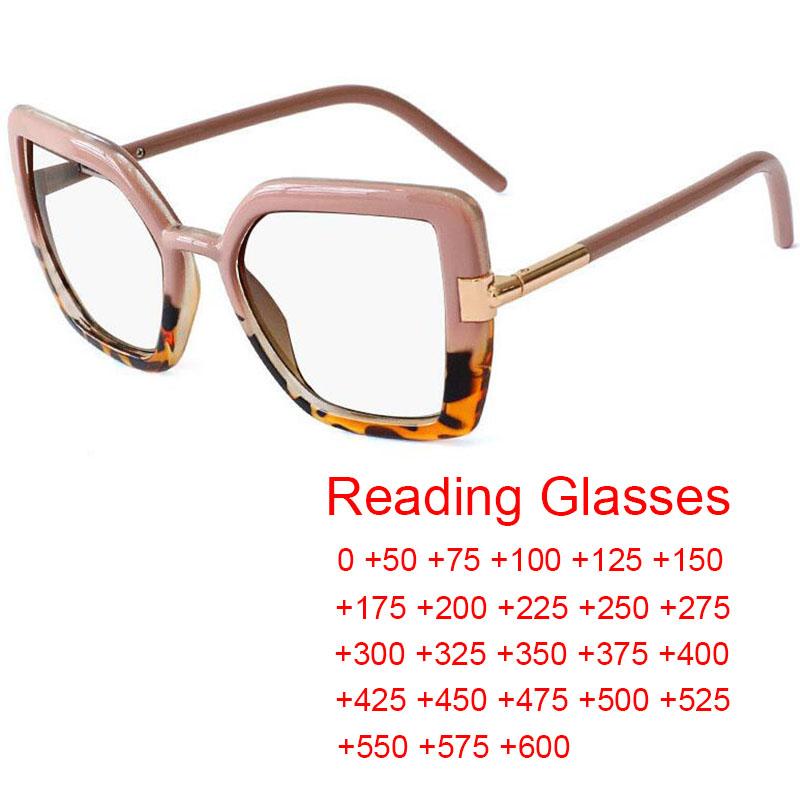 

Sunglasses 2022 Reading Glasses Women Prescription Lens Blue Light Filter Magnifying Eyewear Cute Pink Leopard Eyeglasses