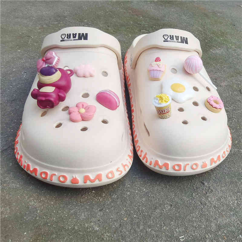 

Mix PVC Strawberry Bear BowSet Croc Shoes Charms Cute Cartoon Accessories Clog Shoe Decorations