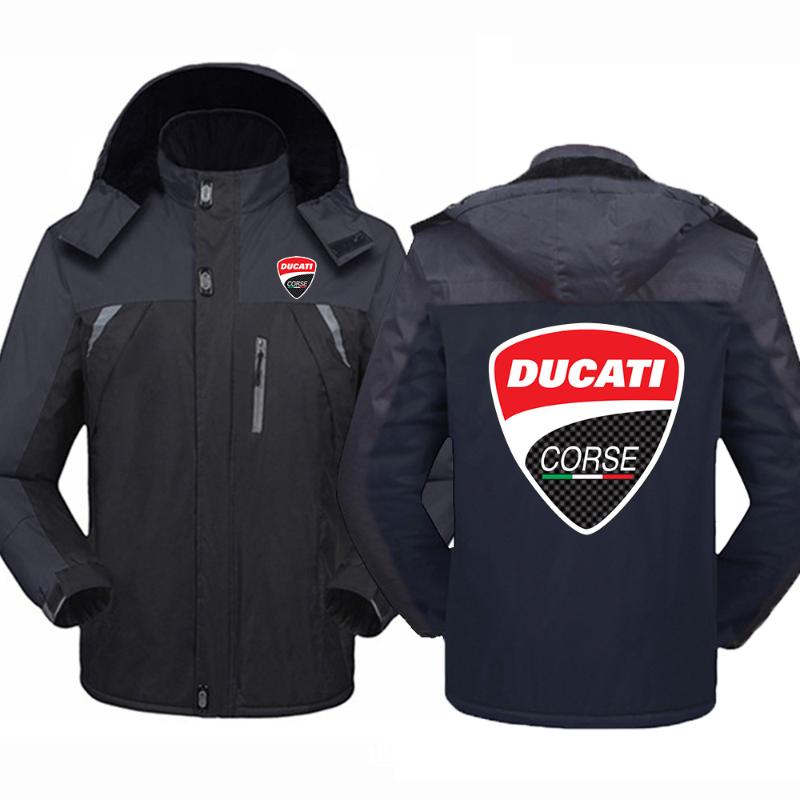 Sweats à capuche pour hommes Ducati Imprimé d'hiver épaississant les couches de vent de vent imperméables couples extérieurs chauds Clothi à l'ép