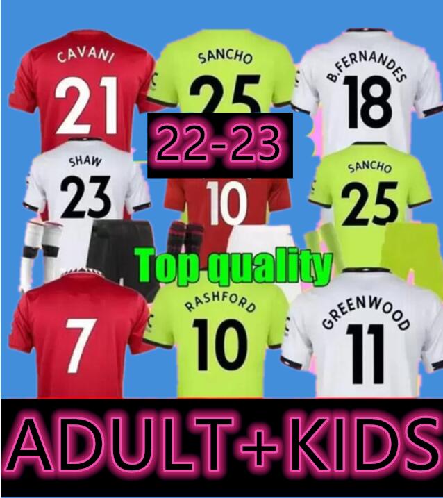 

21 22 23 SANCHO soccer jerseys Fans version MAN BRUNO FERNANDES POGBA RASHFORD football shirt UTD 2021 2022 men kids kit sets, Customize