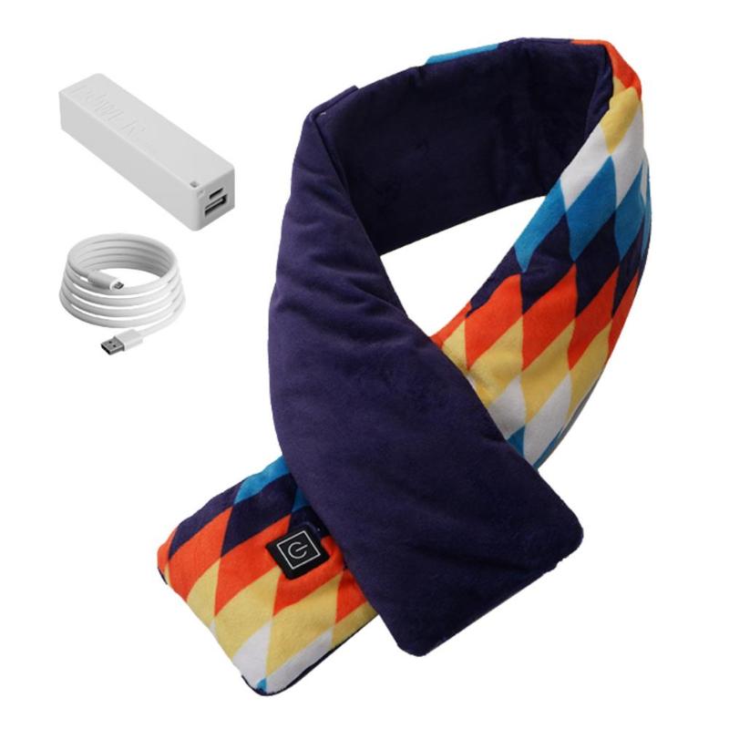 

Bandanas Heated Scarf USB Electric Warm Heating Scarves With Power Bank Rechargeable Winter Neck Wrap For Men Women Outdoor