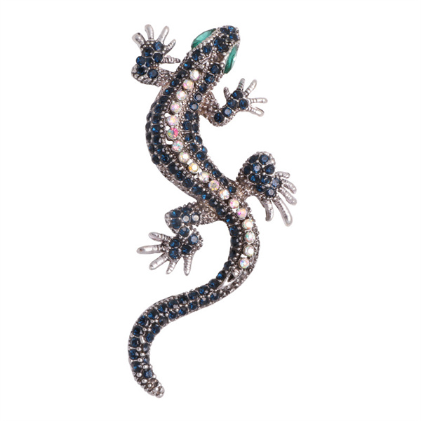 

Fashion Unique Lizard Rhinestone Pins Brooches Women's Gecko Party Clothes Jewelry Vintage Metal Brooches A242