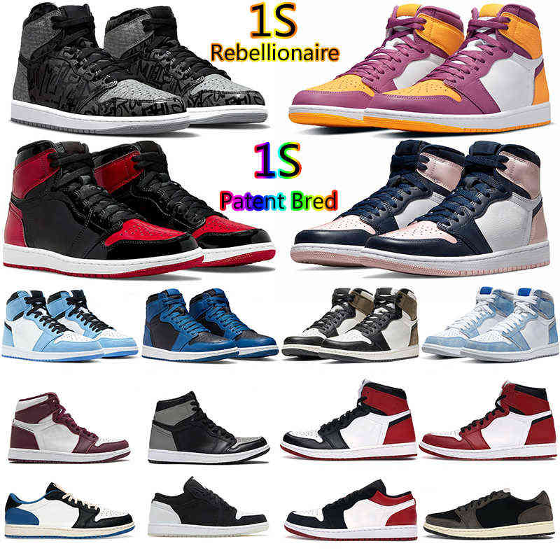 

Jumpman 1 1s Mens Basketball Shoes High Og Rebellionaire Bred Patent University Blue Chicago Linen Dark Mocha Unc Black White Men Women, 28