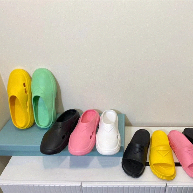 Mules en caoutchouc mousse pour hommes et femmes, sandales anti-éraflures en caoutchouc, pantoufles de plage, chaussures à plateforme, sandales m