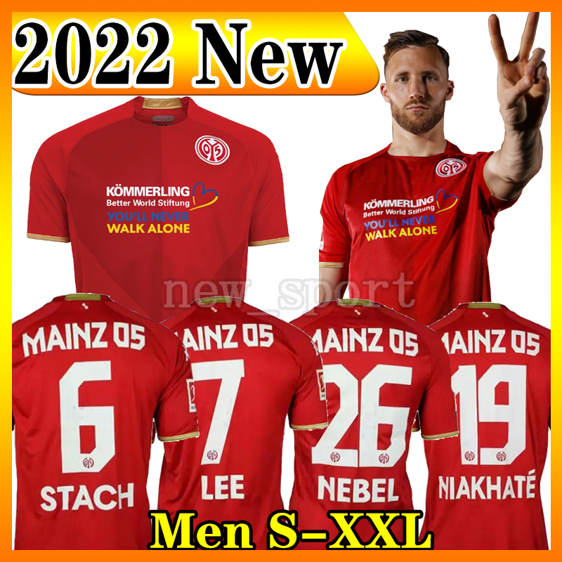 

22 23 FSV Mainz 05 soccer jerseys home LEE 7 NEBEL 26 BURKARDT 29 NIAKHATE 19 STACH 6 2022 2023 jersey football shirts Men -XXL, Meiyinci 22 23 home