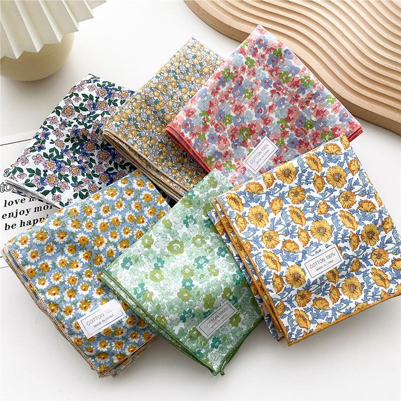 

Scarves 63*63cm Square Scarf Women Hair Band Elegant Floral Handkerchief Vintage Head Neck Bohemian Wrap Hijab Bandana
