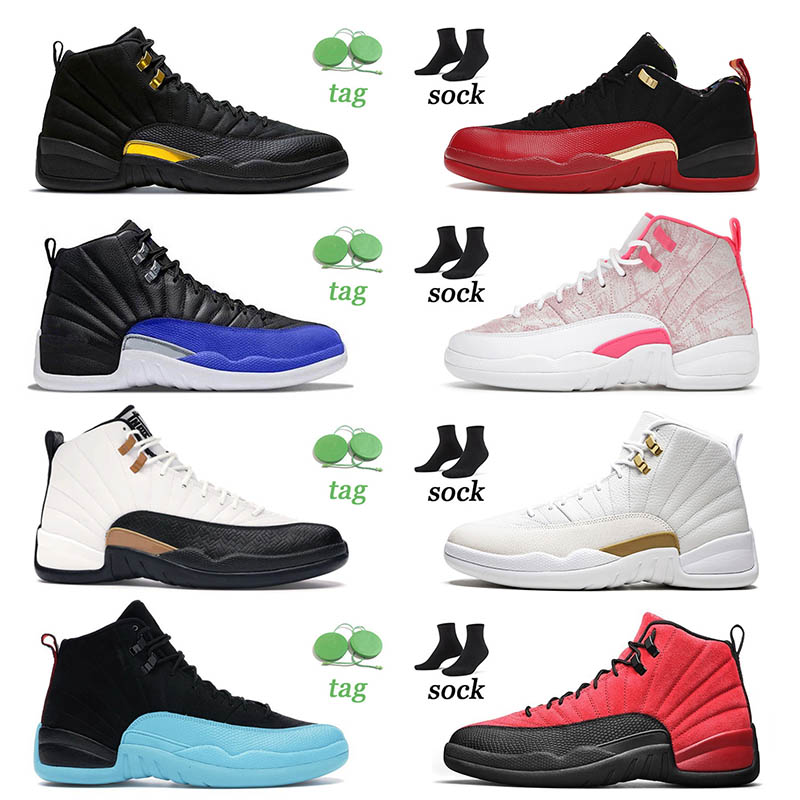 

Classic Flat Fashion Sneakers 12s Basketball Shoes Mens Game Royal Black CNY Black Taxi Dark Concord Michigan French Blue Womens Jordam Sports Trainers Size 36-47, C6 dark grey 40-47