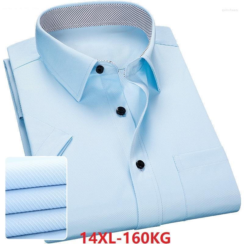 

Men's Dress Shirts Men's Big Shirt Short Sleeve Lapel Large Size 14XL Office Formal Simple 9XL 10XL 12XL Spring Work Blue PinkMen's Quin, Picture color