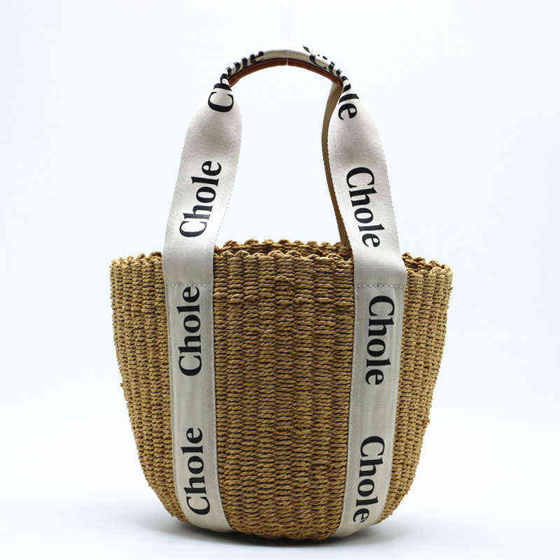 

Large Barrel Woven Straw Bag Belt Single Shoulder Women's, Sky blue