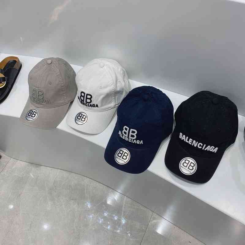 

Washed b Balencaigass Cotton Double Embroidered Letter Baseball Cap Duck Tongue Cap Fashion Trend Net Red Star Same Korean Version Versatile, White