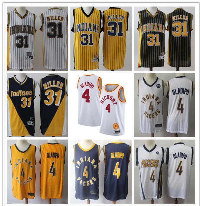 

Indiana''Pacers''Men jersey Throwback Reggie 31 Miller Victor 4 Oladipo Basketball Shorts Basketball Jersey Black yellow white blue, Color