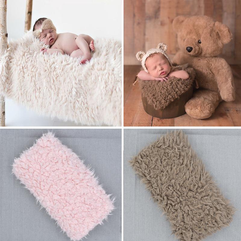 

Blankets & Swaddling Born Po Prop Faux Fur Blanket 50 50cm Soft Cozy Shoot Backdrop Basket Filler Furry Mat Infant Pography BlanketsBlankets, Gray