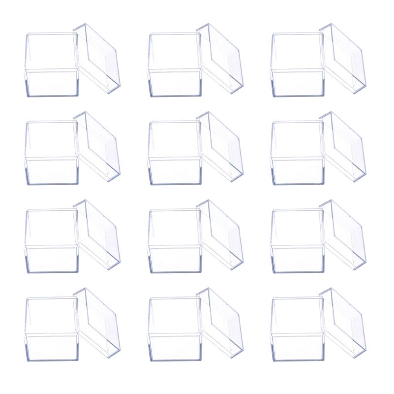 

Gift Wrap 12pcs Clear Acrylic Square Cube Candy Box Treat Boxes Containers For Wedding Party Baby Shower Favors Packaging CaseGift