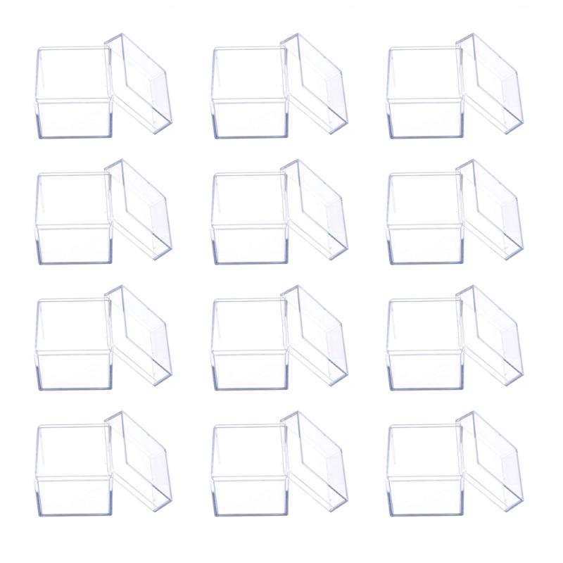 

Gift Wrap 12pcs Clear Acrylic Square Cube Candy Box Treat Boxes Containers For Wedding Party Baby Shower Favors Packaging CaseGift