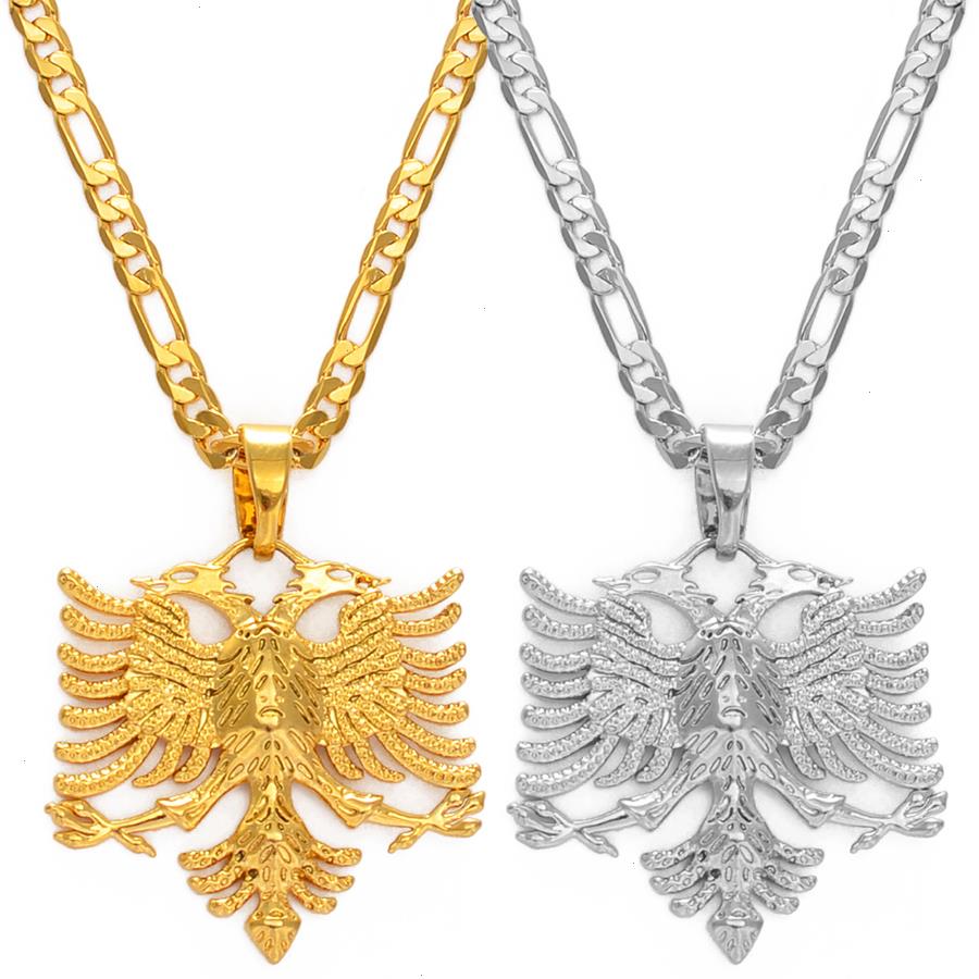 

Albania Eagle Pendant For Men Women Silver Color Gold Albanian Jewelry Ethnic Gifts Kosovo 233406