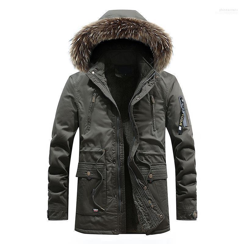 

Middle-Aged Men's Warm Cotton-Padded Jacket Army Outdoor Plus Velvet Coat Fleece Outwear1 Phin22, Black