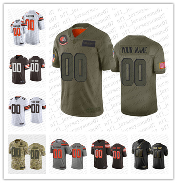 

Jersey Custom Men women youth Cleveland''Browns''100th Season Black white green blue Vapor Limited Sewn embroidery