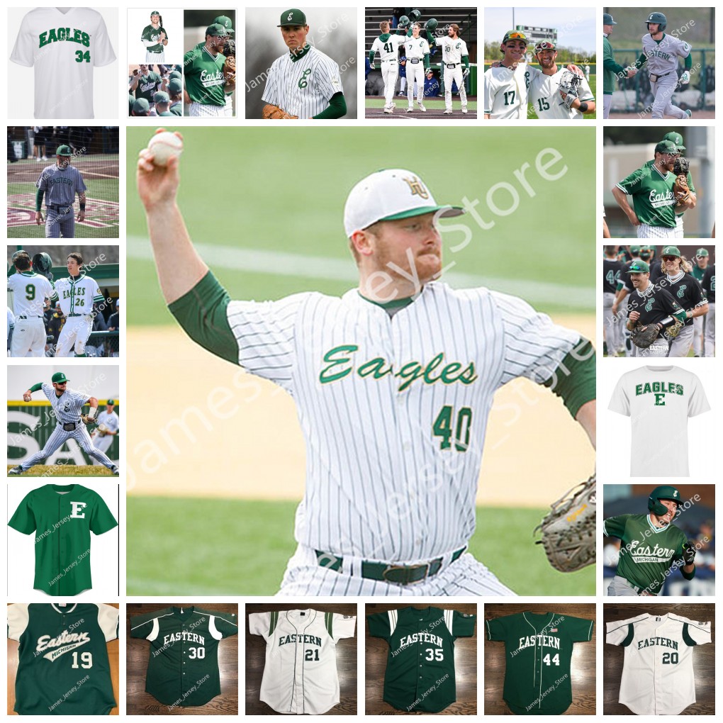 

Eastern Michigan Eagles EMU Stitched College Baseball Jersey 18 ADAM FALINSKI 19 ALEX FORRY 20 RYAN LUX 21 CHRISTIAN BAULT 22 LUKE RUSSO 23 MASON MARQUIS 24 GABE DENTON