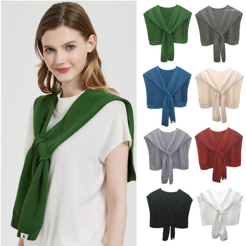 

Scarves Women Knitted Warm Shawl Wool Blouse Shoulders Fake Collar Cape Knitwear Scarf Korean Style Solid Color Neck Guard Scarve LadiesScar