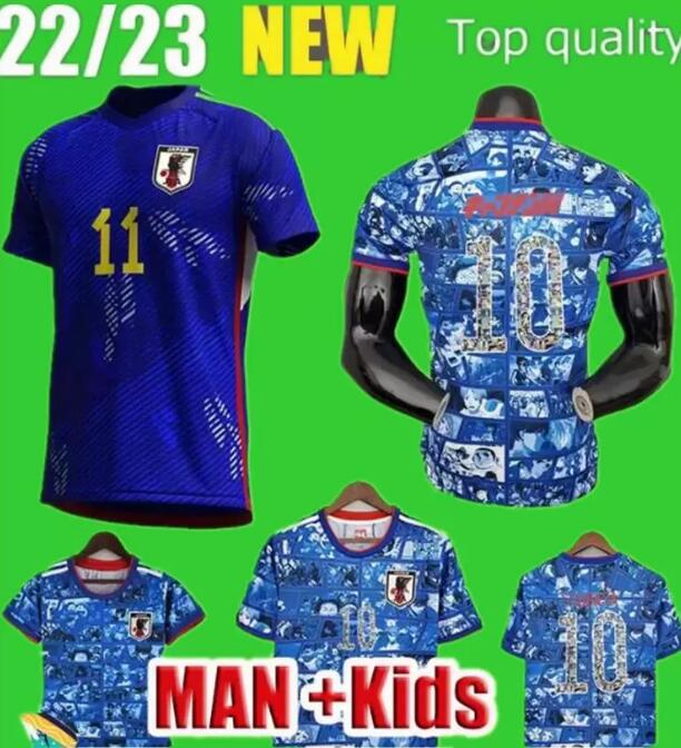 

Japan Soccer Jersey 2022 home blue Cartoon Captain TSUBASA 2023 ATOM Japanese 22 23 Football Shirt HONDA KAGAWA OKAZAKI men set kids kit Player Fans women girls top AA