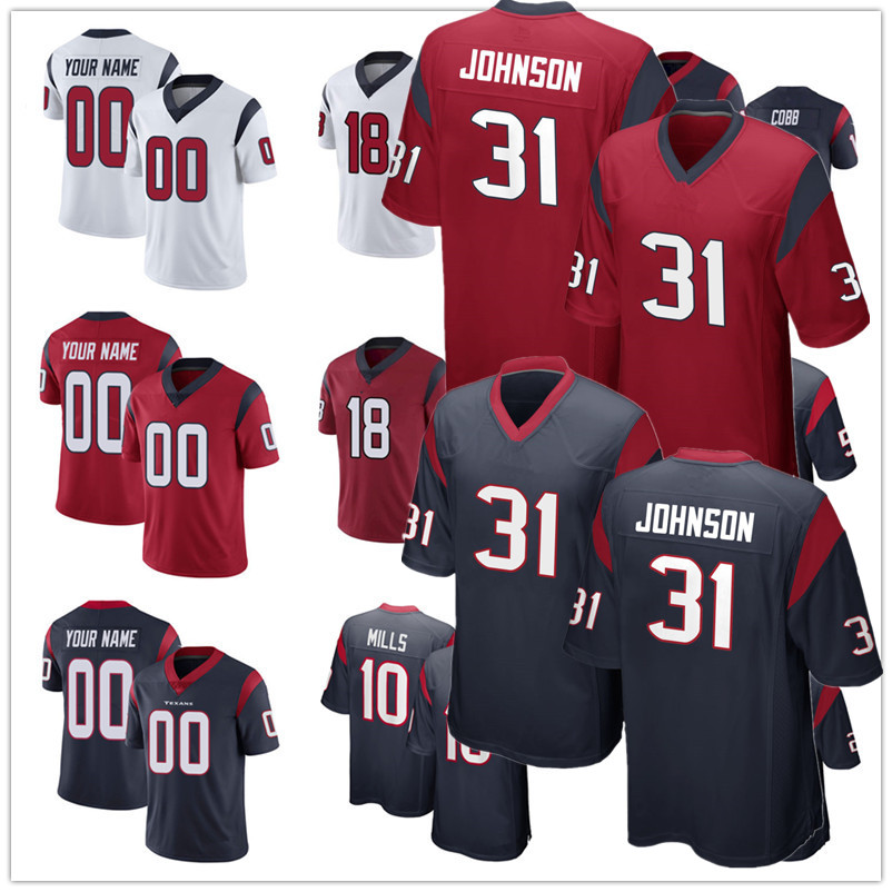 

24 Derek Stingley Jr. 59 Kenyon Green Custom men women youth 31 David Johnson 25 Marlon Mack 10 Davis Mills 5 Tyrod Taylor Football Jerseys, Color