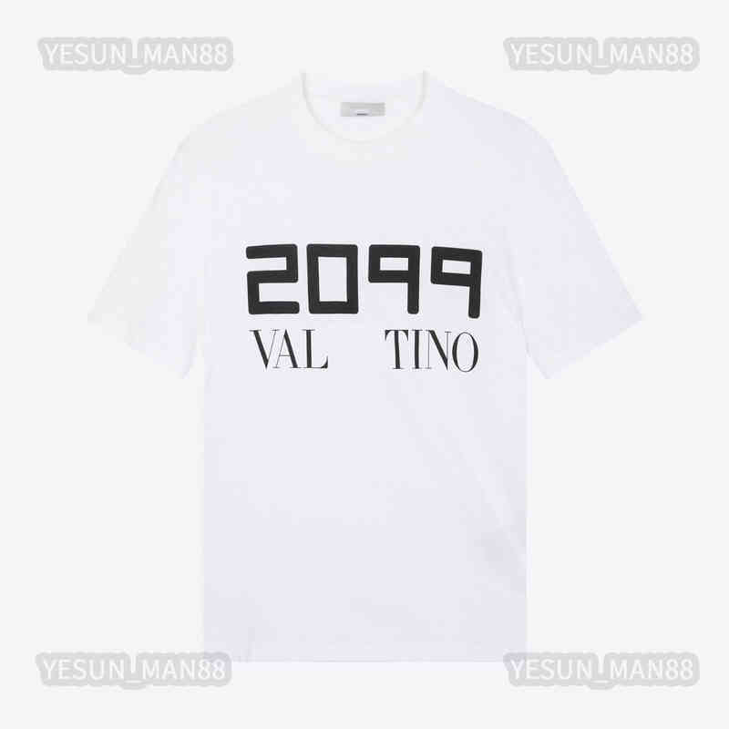 

Designer Vltns Classic T Shirt Letter Printed Short Sleeves High Street Fashion Mens And Womens Couples Loose Simple Cotton Round Neck Tees