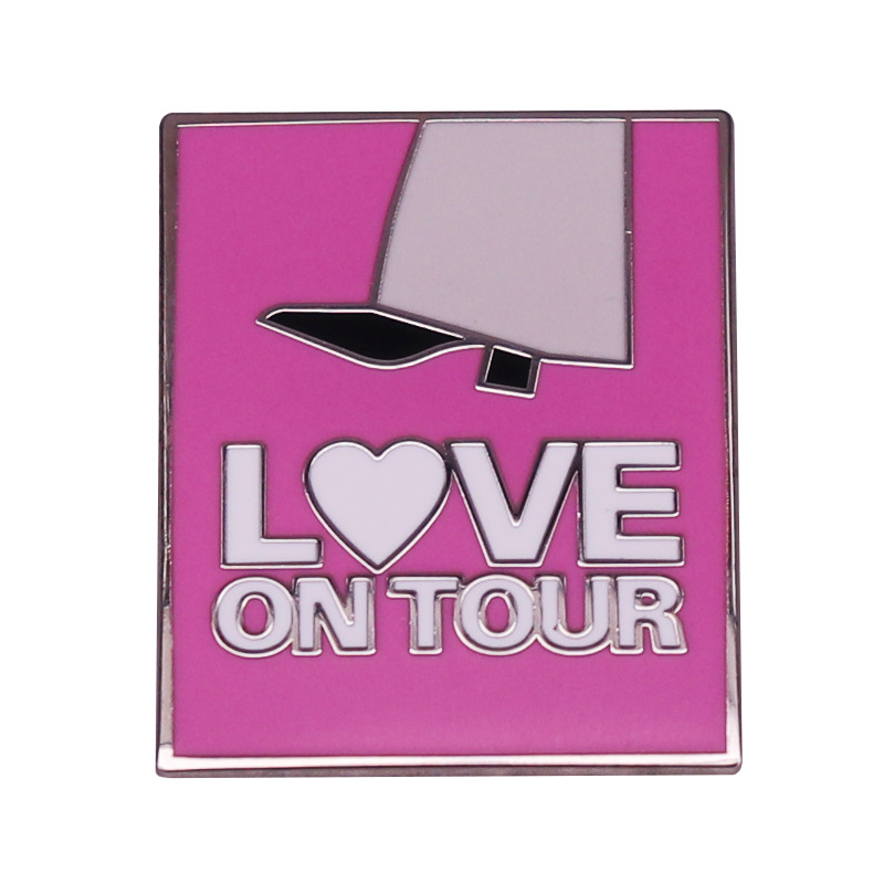 

HS Love On Tour Enamel Pin Fine Line Pink white fashion suit Badge music art Jewelry Accessories, As picture