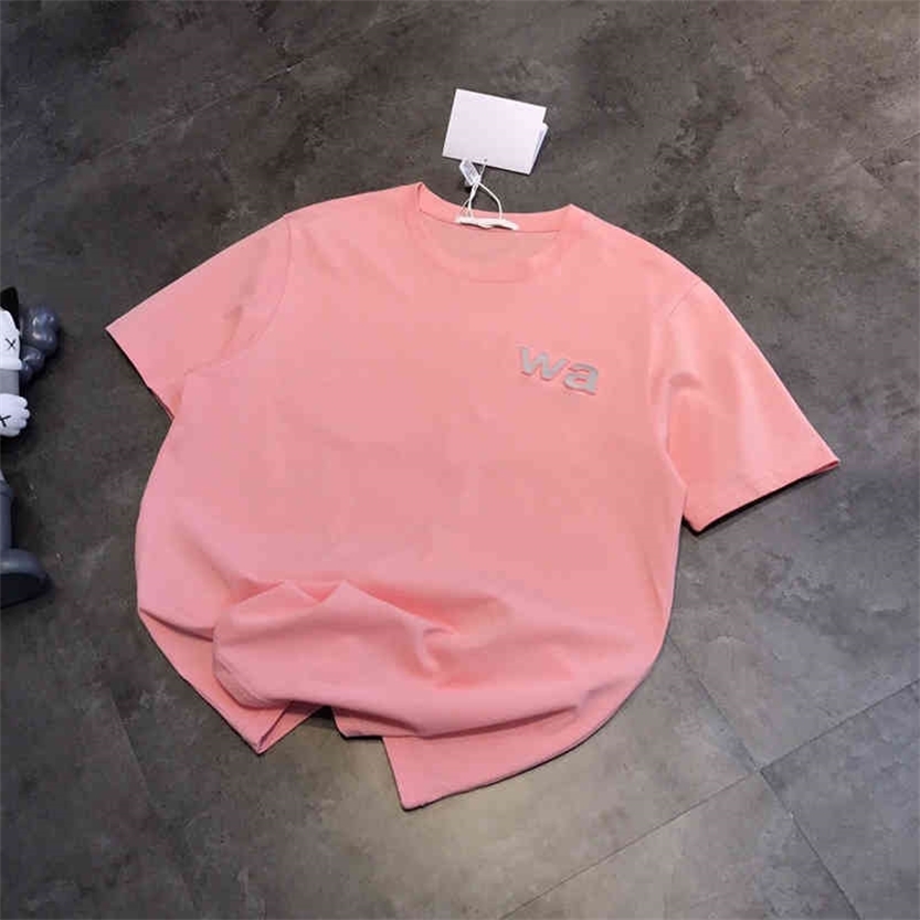 66% OFF High Quality new Aw King lovers laser light concave convex three dimensional steel lettering loose casual versatile round neck short slee
