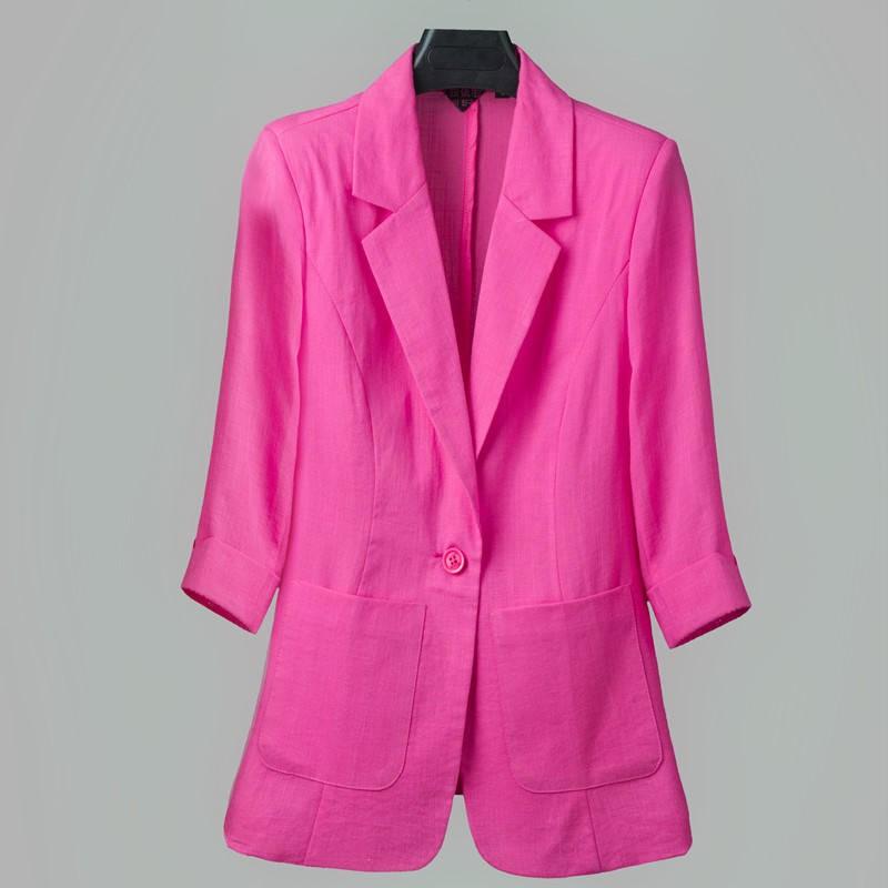 

Women' Suits & Blazers Women Cool Pink Blazer 2022 Summer Fashion Lady Sexy Thin Cotton Jackets Elegant Female Chic Casual Girls Top Oversi, Black